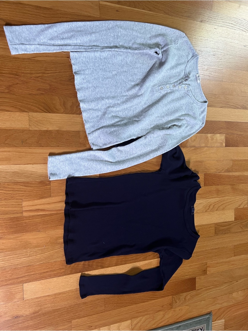 Brandy Melville Gray Henley & Navy Long-Sleeve Tee Duo